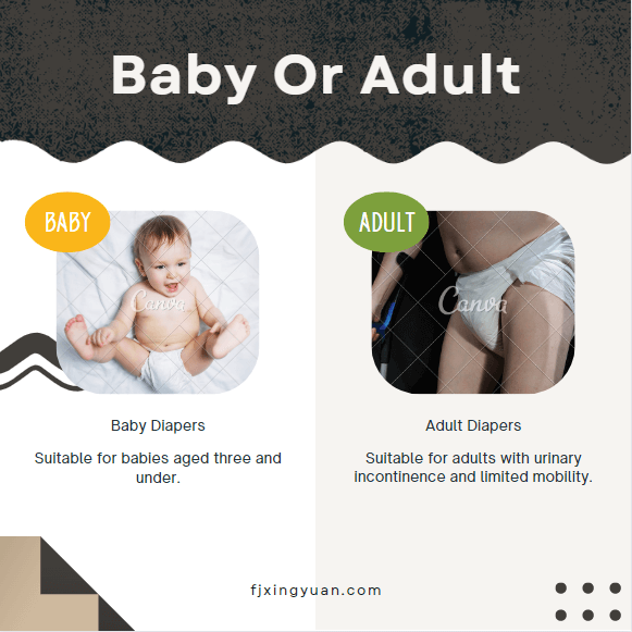 Pañales para bebés y pañales para adultos
