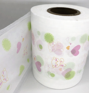 Custom Printed Soft Non Woven Fabric Sanitary Raw Materials Back Sheet Breathable Pe Film For Adult Baby Diapers