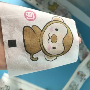 Printed Cartoon Pattern Wet Strength Paper for Frontal Tape Baby Diaper Raw Materials